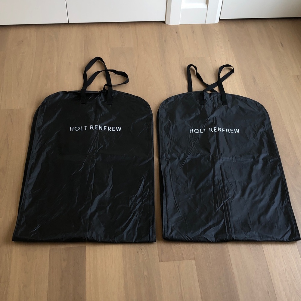 2 x Holt Renfrew Black Garment Bags / Storage Bags / Closet Organizer Dust Cover